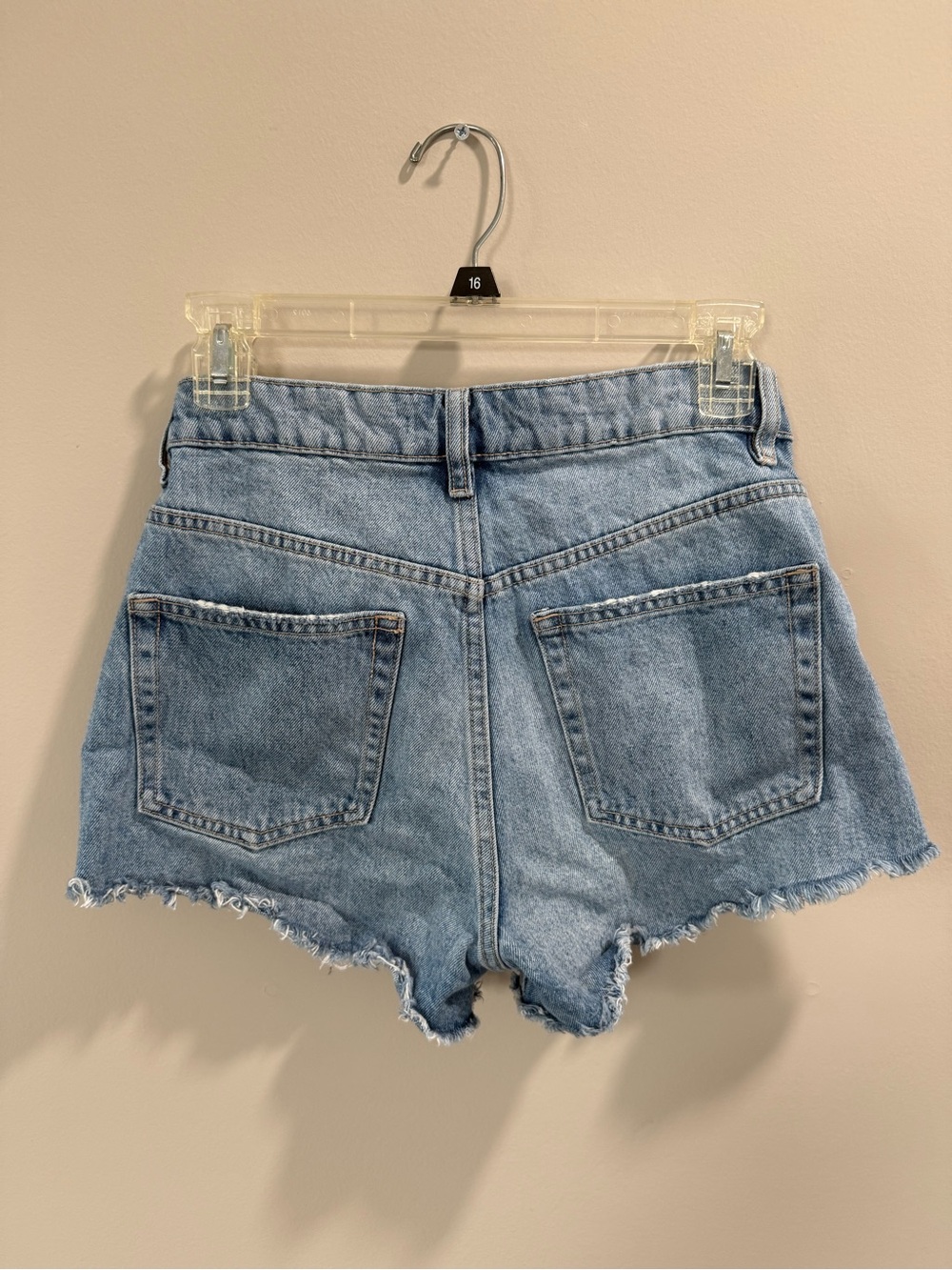 ZARA Light Blue Distressed Denim Cutoff Shorts - Picture 4 of 4